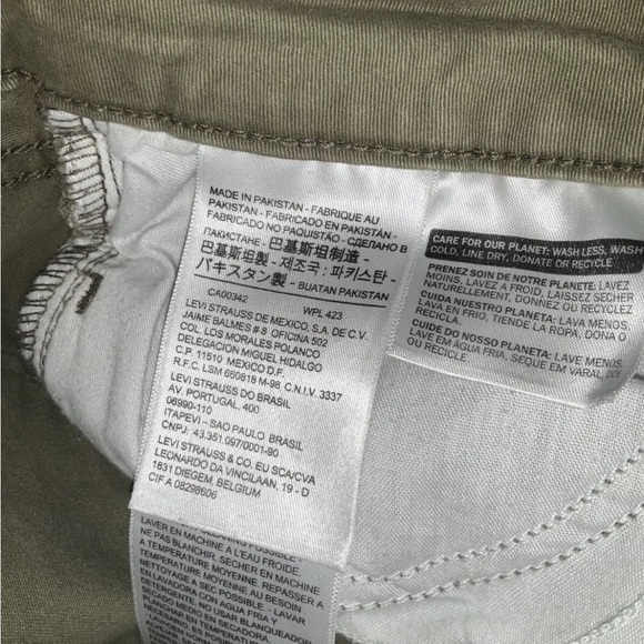 Levis Womens 535 Super Skinny Jeans Olive Distressed Stretch Low Rise Size 27 - Picture 10 of 11